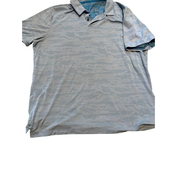 Nike Dri-Fit Wave Blue Camo Jacquard‎ Golf Polo Mens Size XL - AA1852-406 - Picture 4 of 6